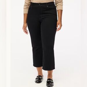 J. Crew Factory Flare Crop Black Jean In All Day Stretch Size 32